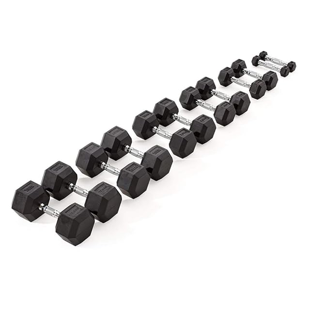 York Rubber Hex Dumbbell Stock Sets Without Rack - 55-100 lbs