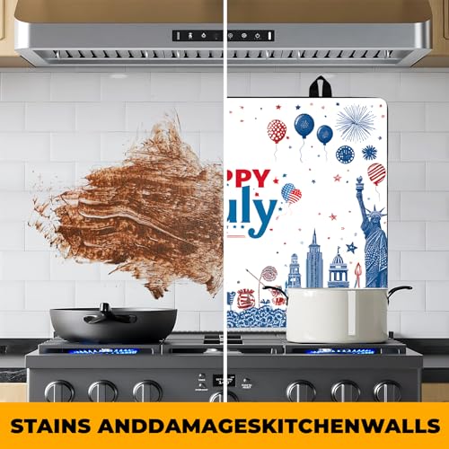 Image of Patriotic Stove Top Cover,Stove Protector Mat, 4th of July American Flag Kitchen Decor, Heat Resistant for Electric Stove,28 x 20 Inch