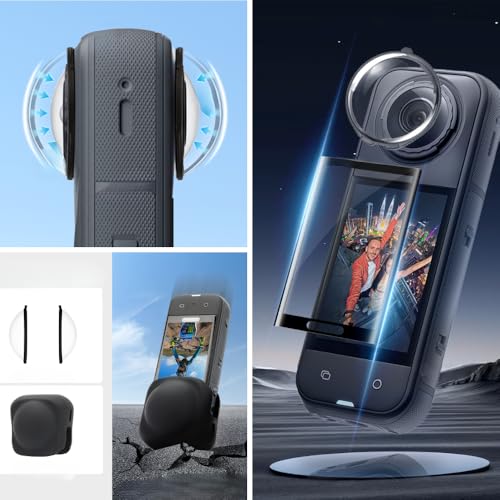 Image of Yantralay Insta 360 ONE X5 Accessories Combo - Lens Guard, Silicone Lens Cap, Tempered Glass Screen Protector & Shockproof Camera Pouch Protective Kit
