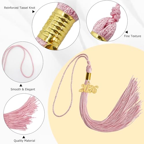 Image of GraduationMall Single&Multiple Color Graduation Tassel with 2026 Year Charm 9 inch
