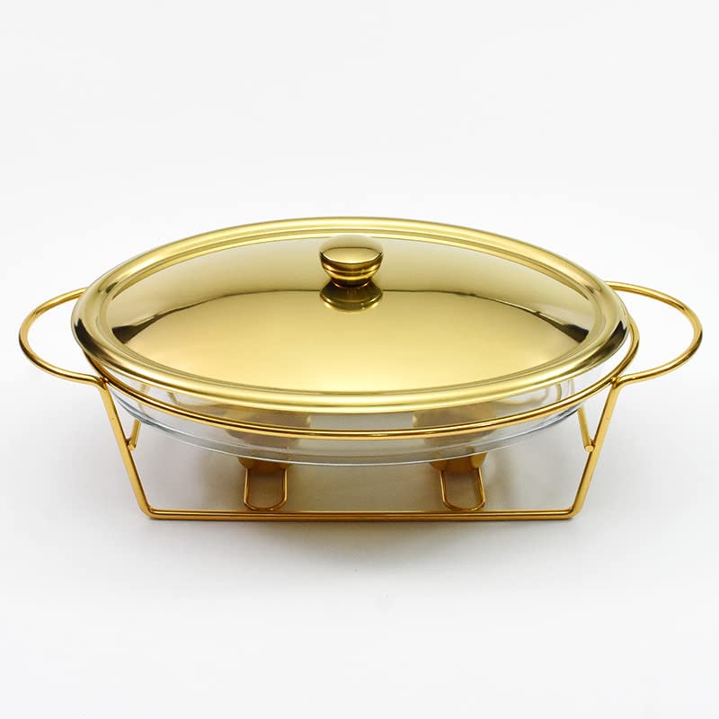 Bandeja de Aislamiento para Catering, Juego de vajilla de cerámica para Buffet, vajilla con Acabado de mármol, Rectangular, Adecuada para Banquetes, Catering, Eventos, Bodas, bufés, Oro (pla