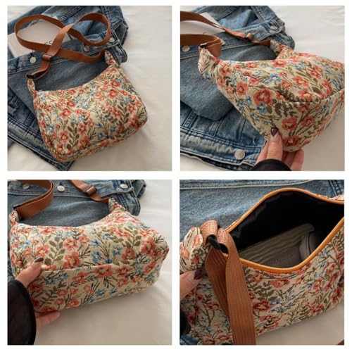 Crossbody Bag Casual Vintage Handbag Printed Pattern Messenger Bags for Women(Dark Blue)3