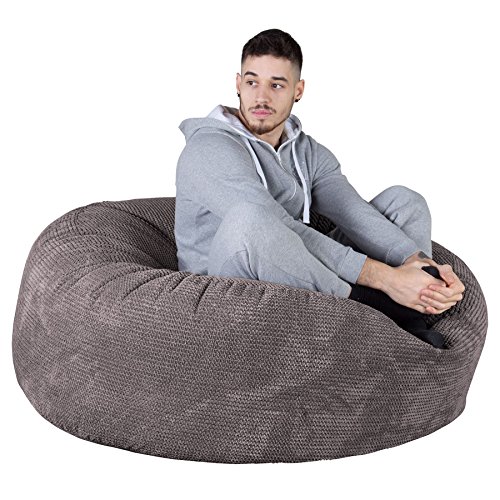 Lounge Pug, 'Mammoth' Sofa Sitzsack XXL, Riesen Sessle, Pom-Pom Anthrazit – Bild 4