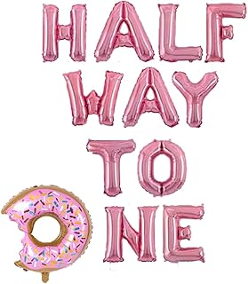 Halfway, Half Birthday Decorations,6 Month Old Decorations For Girl,Donut 1/2 Birthday Decorations,Donut Birthday Party Decorations 6.