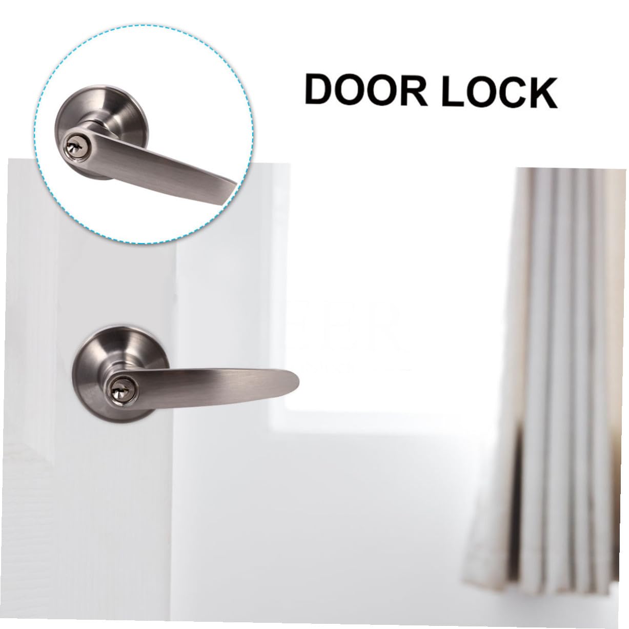 Cerradura para Puerta Interior de Tres Barras Antirrobo y Resistente al Óxido Accesorio Práctico para Seguridad Habitaciones y Baños Fácil de Limpiar y Duradera