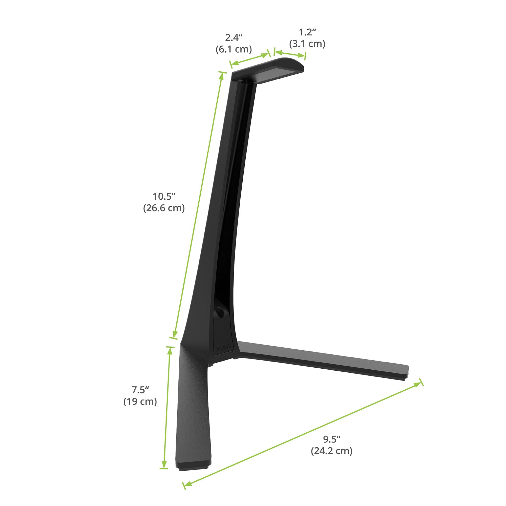 Kanto H3 Universal Desktop Headphone and Headset Stand with Silicone Padding & Adapter Holder | 9.9 kg Weight Capacity | Curved Silicone Cradle | Black