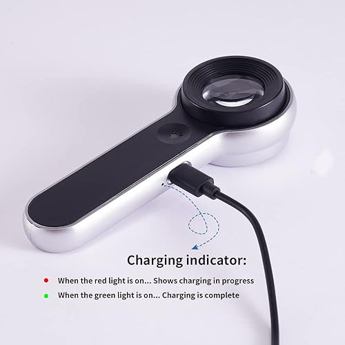 Miniatura 6 de Lupa recargable iluminada de 60 veces con lentes de doble revestimiento, iluminación LEDUV, diseñada para la identificación de joyas de