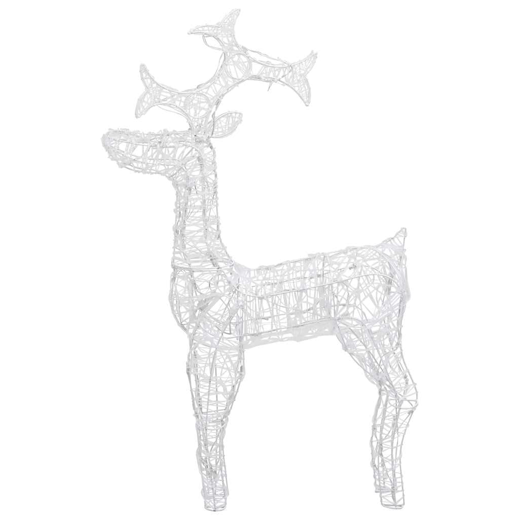 Weihnachtsdeko Rentier 90 LEDs 60x16x100 cm Acryl kaltweiße Lichterkette für Garten und Balkon wetterfest energiesparend LED Dekoration Innen- und Außenbereich