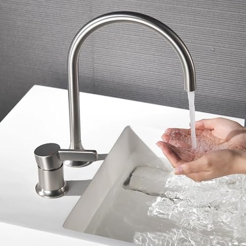 Robinet de lavabo anti-éclaboussures MOCHAMIK mitigeur de salle de bains rotatif 360 or brossé