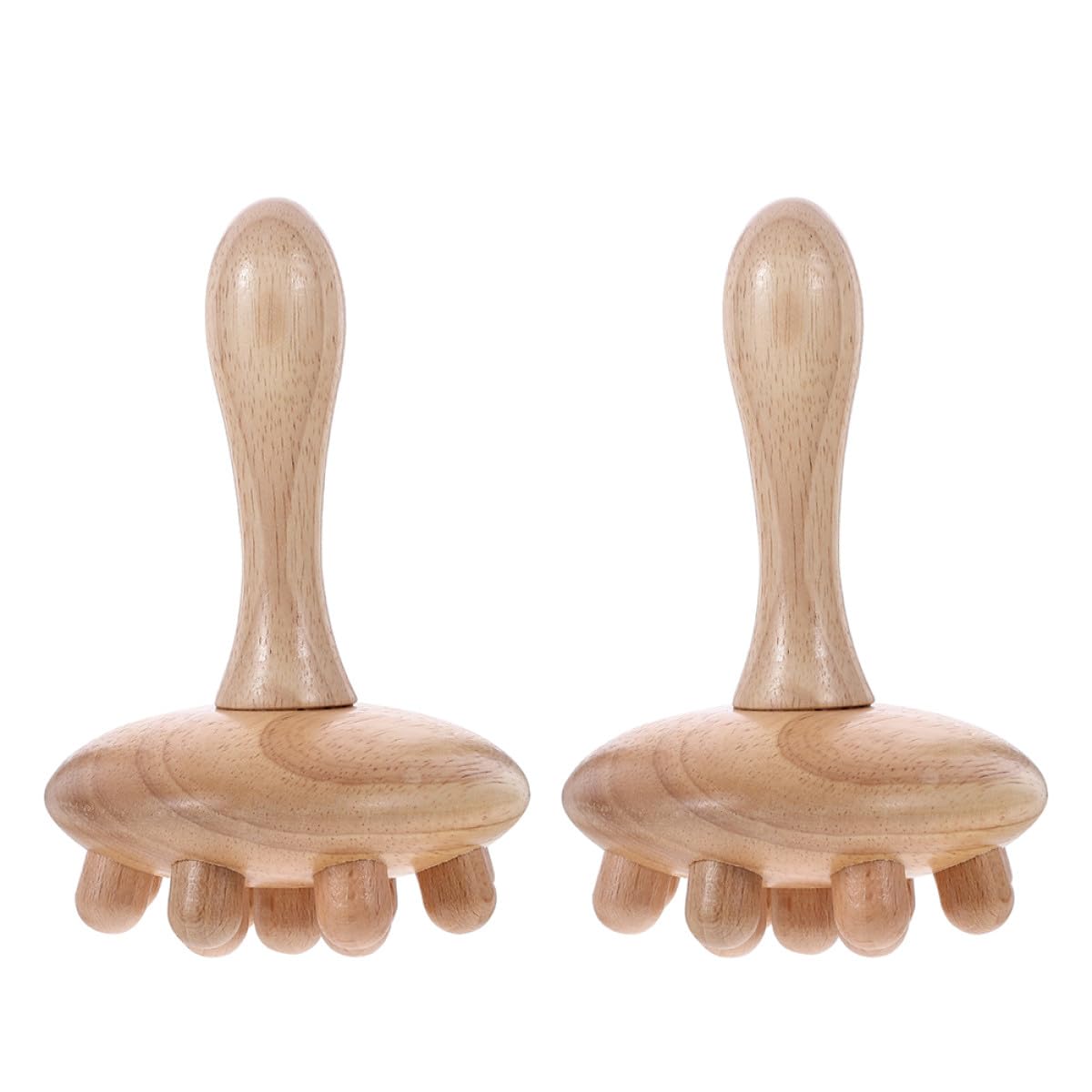 SOLUSTRE 2 Peines de Masaje para Cuero Cabelludo de Madera Beige, Resistente al Desgaste, Diseño Práctico y Portátil para Relajación y Cuidado del Cabello