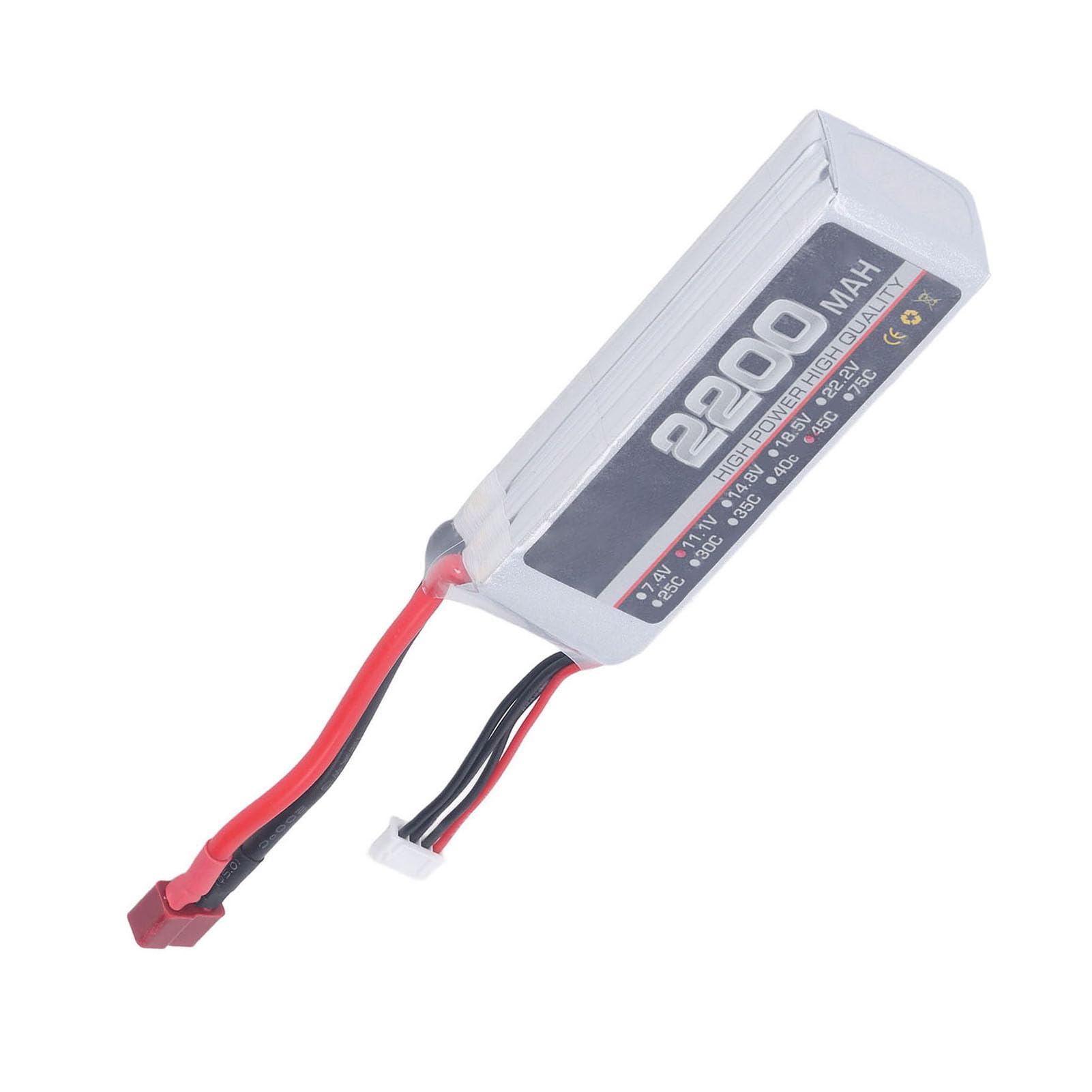Batteria Al Litio RC, Batteria LiPo Ad Alte Prestazioni da 2200 MAh per Parti di Droni RC (Spina a T)