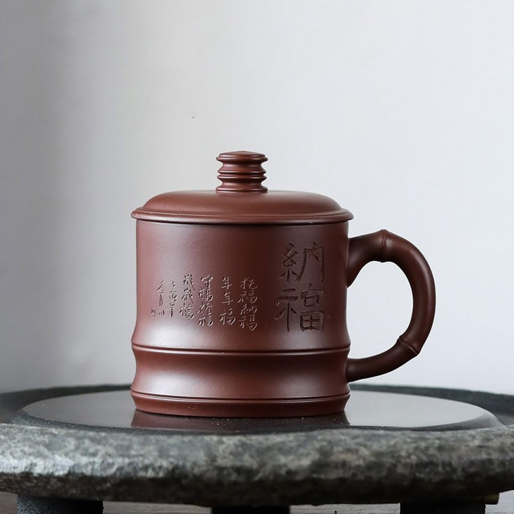 Kubki Matcha Ręcznie grawerowany Biuro Zestaw Herbaty Fioletowy Piaskowy Kubek Herbaty Kubek 350 ml Kung Fu Zestaw Herbaty Zestaw Herbaty Kubek do zaparzania herbaty