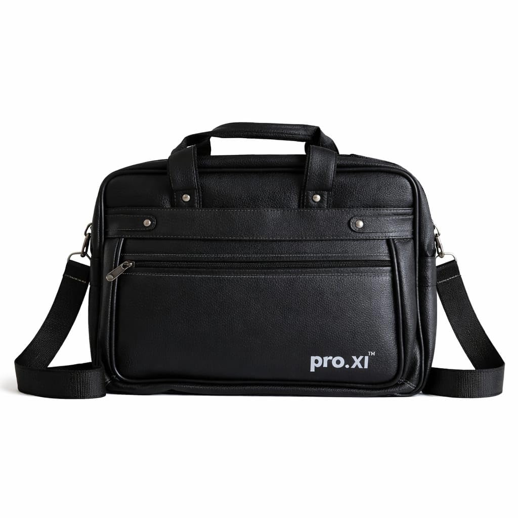 Pro.XI Borsa per computer portatile in pelle vegana, per uomini e donne, 15,6 pollici, borsa da ufficio messenger, borsa da lavoro e da viaggio intelligente con scomparti multipli, borsa a tracolla