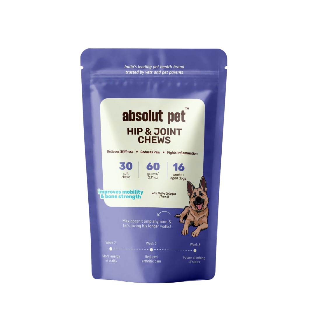 Absolut Pet Hip and Joint-Supplements for Dogs Chews That Improve Mobility & Bone Strength with Glucosamine, Chondroitin & Collagen (30 Chews)-image-40