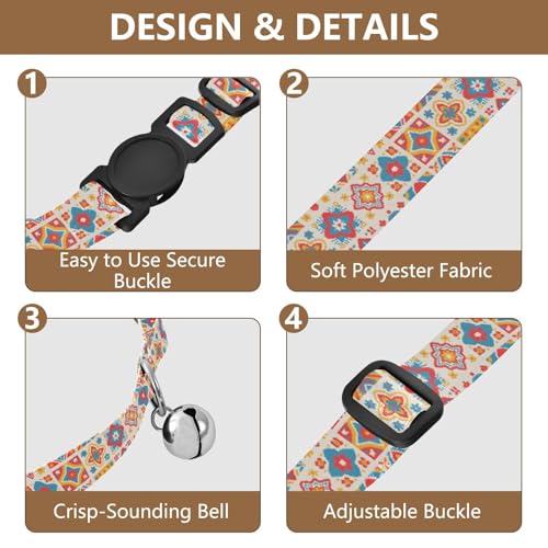 Collar para perro multicolor con campana ajustable 2 unidades miniatura 5