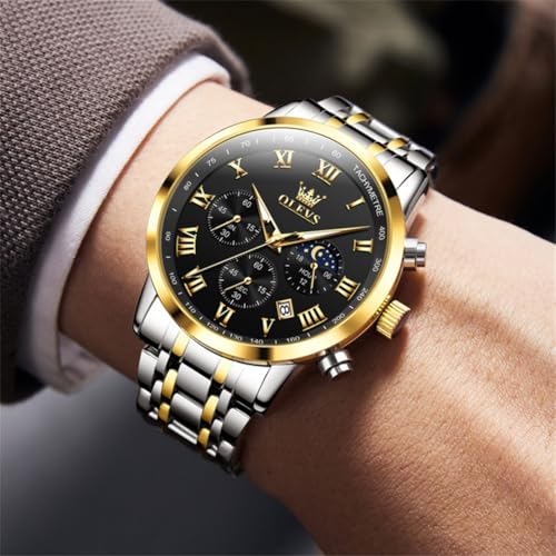 OLEVS Men's Stainless Steel Analog Quartz Watch - image 2