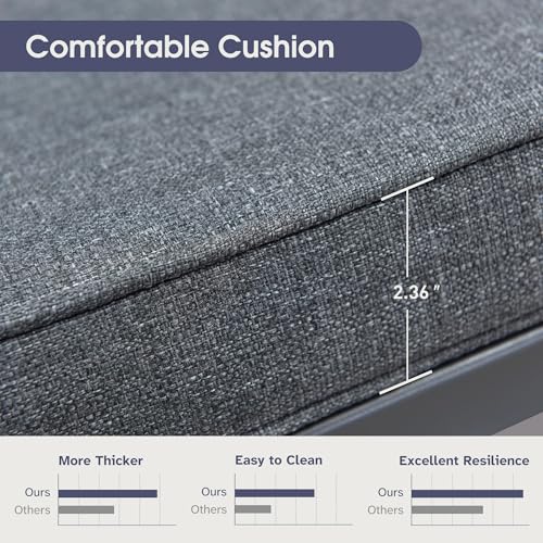 Image of PURPLE LEAF 7 Pieces Patio Dining Set Wicker Outdoor Furniture Rectangular Table and Chairs Set for Garden Deck Aluminum Frame Backyard Kitchen Set, Cushions and Pillows Included Grey