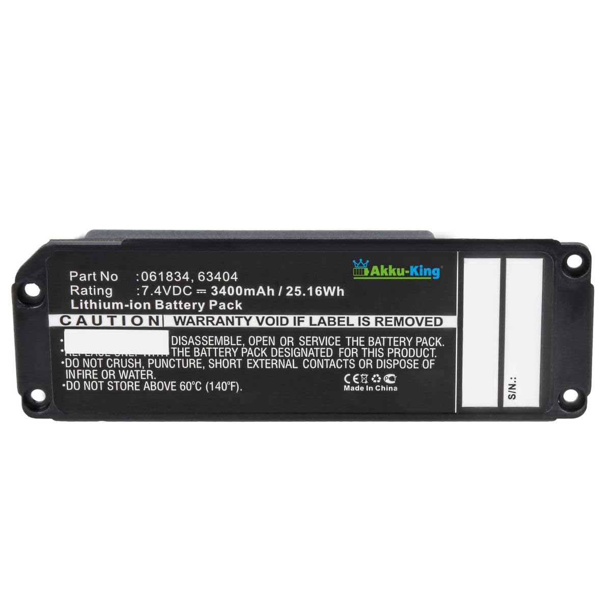 Akku-King Akku kompatibel mit Bose 063287, 063404 - Li-Ion 3400mAh - für Bose Soundlink Mini