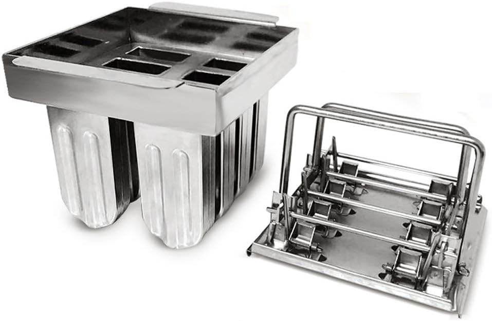 8pcs Stainless Steel Popsicle Molds Ice Lolly Ice Cream Maker Sticks Holder (E)