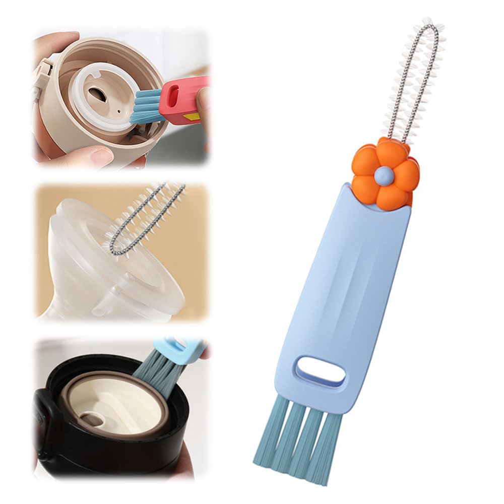 3 in 1 Multifunctional Crevice Cleaning Brush Set - Portable Cup Lid Cleaner for Baby Bottle Gap Tight Spaces