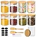 8 Pack Tarros de Cristal con Tapa 250ml Botes Cocina Almacenaje Botes Hermetico para Azúcar Cereales Especias Galletas Fridge Kitchen Organizer Almacenaje Botes