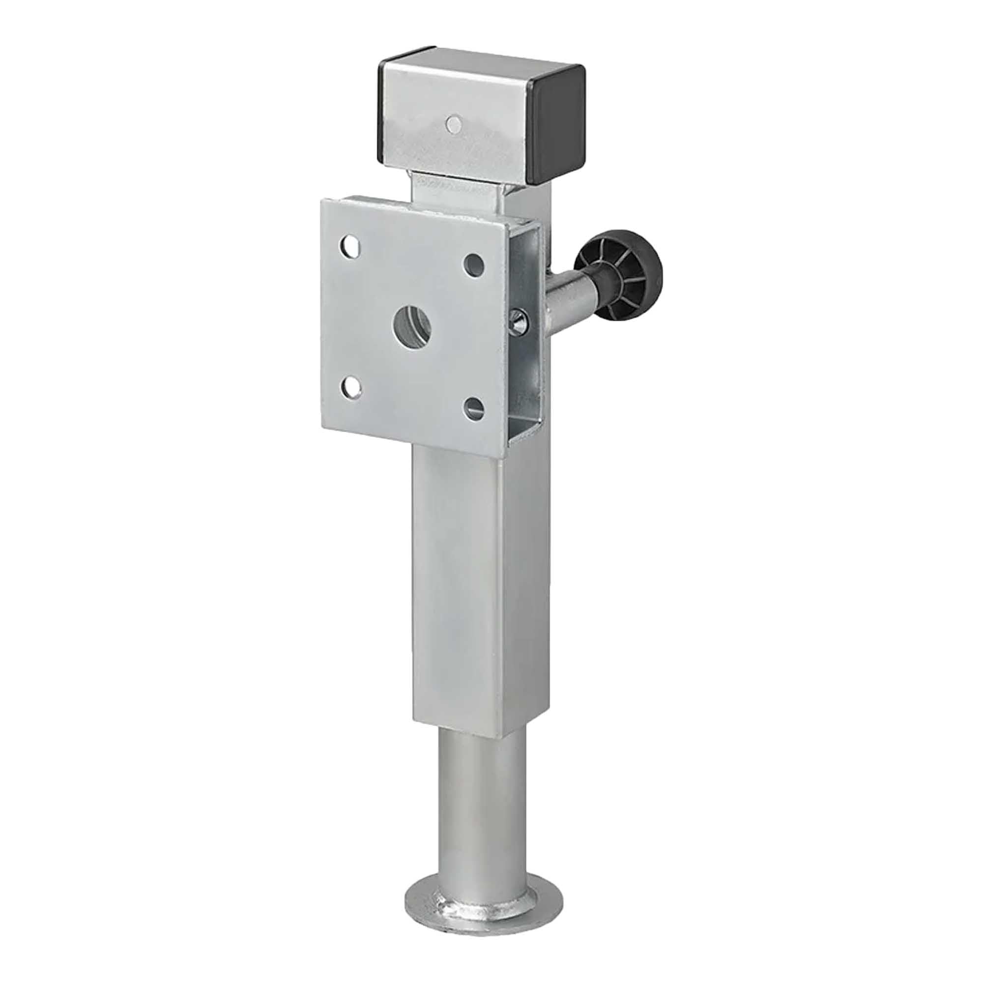 The Drive Anhänger Ausdrehstütze 60x60mm klappbar 410-655mm 1300 kg mit Schraubensatz | stufenloser Hub 235mm | Flanschhöhe 42mm | für Kipper, Hochlader etc.