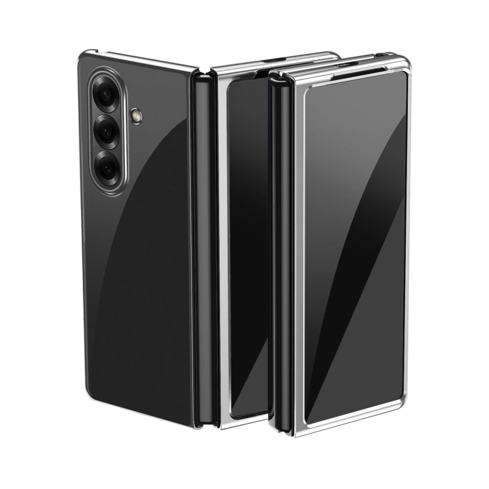 Generic Custodia compatibile con Samsung Galaxy Z Fold 5 (colore: argento) custodia rigida trasparente antiurto