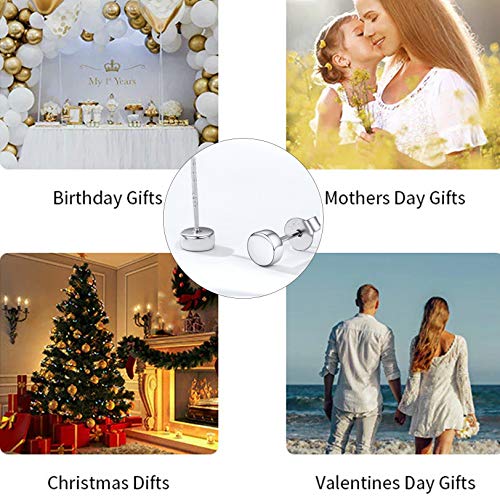 925 Sterling Silver Dot Stud Earrings | Small Simple Round Disc Stud Earrings | Tiny Flat Circle Hypoallergenic Cartilage Tragus Piercing Earrings Gifts For Women Men Girls 2Mm 3Mm 4Mm 5Mm #TOP5