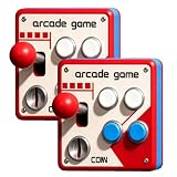 Yacriso Retro-Arcade-Schalttafel, Vintage-Arcade-Wanddekoration mit klickendem Joystick und bunten Knöpfen, interaktive Klassische Spielzimmer-Wandkunst, Gamer-Geschenk für Männer (2Pcs)