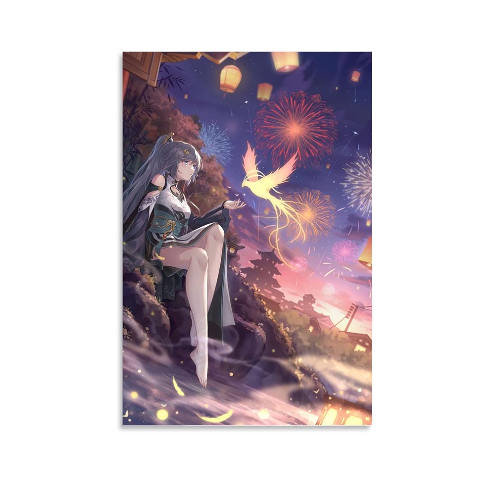 Hitecera Honkai Impact 3 Poster Fuhua Poster Decorative Painting Canvas Wall Art Living Room Posters