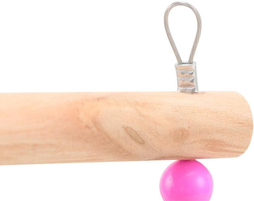 Bird Ladders Birds Pets Parrots Ladders Climbing Toy Hanging Colorful Balls With Natural Wood Practical Multi Function 8Pcs 4