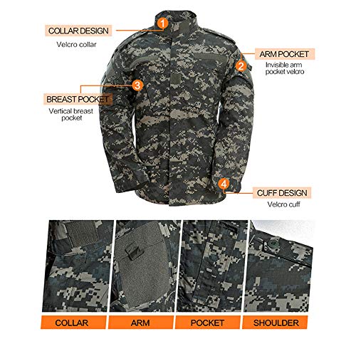 image for MINGHE Military Tactical Men's Combat Uniform Set Shirt and Pants Sets