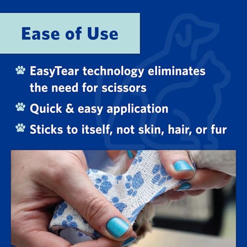 Image of OVIK Health PetFlex No Chew - Flexible Self-Adhering Elastic Bandage for Wound Care - First Aid Wrap for Small Animals Like Dogs, Cats, and Other Pets - 3 inch, 2 Rolls