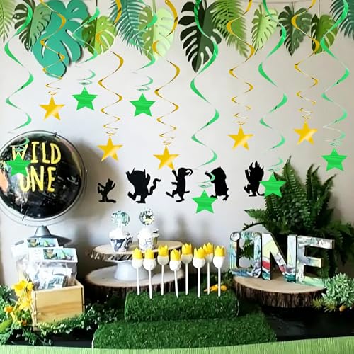Image of BEISHIDA Green Gold Stars Hanging Swirls Graduation Hanging Ornament Decorations for Birthday Party Baby Shower Weeding Congrats Grade 2026 Graduation Decorations,Pack of 15