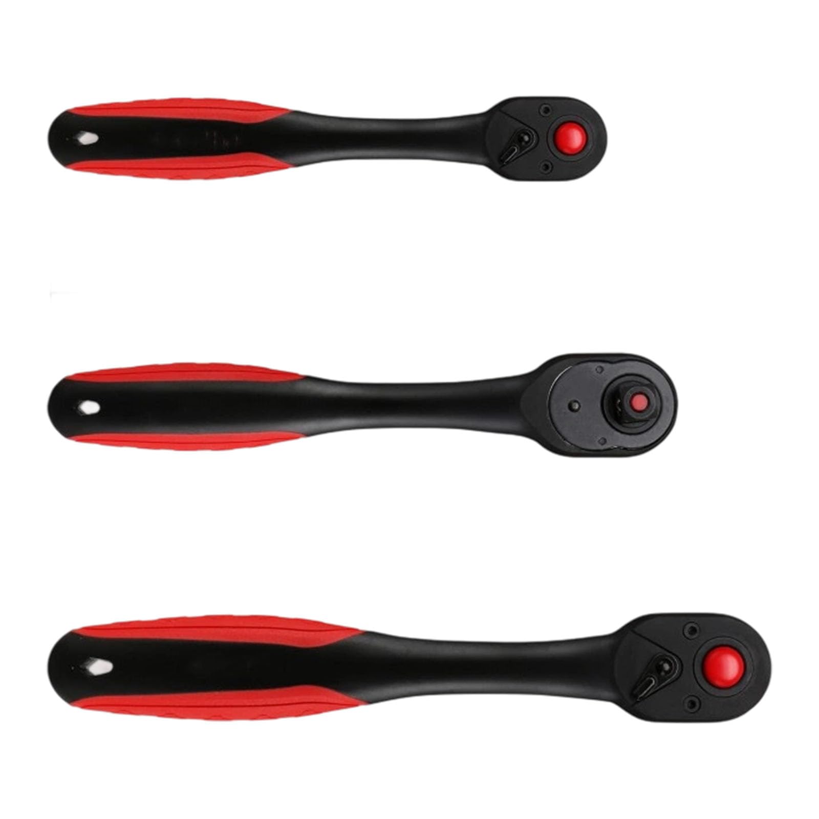RGYBAO 3Size Ratcheting Wrench Set 72Tooth Mechanism Steel Ergonomic Grip for Enhances Leverages 1 / 2inch / 3 / 8in / 1 / 4in Drive Ergonomic Handle