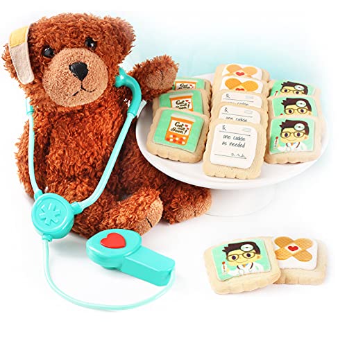 Image of Get Well Soon Cookies Gift Basket | Individually Wrapped 12 Pack | Decorated Cookie Feel Better After Surgery or Broken Arm Leg for Men Women and Kids Treats