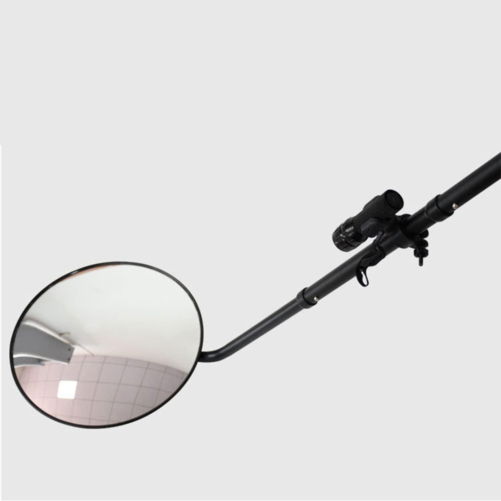 Espejo de Seguridad de inspección Debajo del vehículo, Espejo de detección portátil Debajo del vehículo Espejo de 30cm de diámetro con Ruedas Luces led, Conveniente para los vehículos del Aeropuerto,
