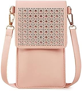 Womens Mini Crossbody Cellphone Shoulder Bag Ladies Small Crossbody PU Touch Screen Phone Bag Girls Purse Smart Wallet Mobile Phone Bag with Adjustable Shoulder Strap