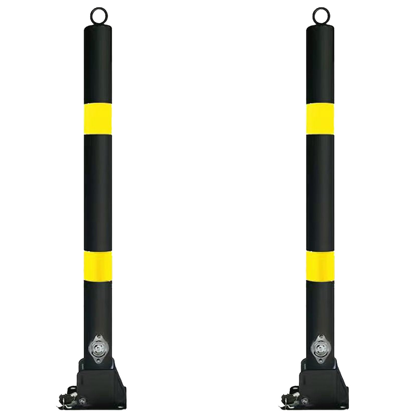 WDSOPK Parking Safety Bollards, Metal Bollard Parking, Driveway Barrier, Safety Bollard Post, Safety Bollard 2g Bollard for Traffic-Sensitive Area （Black-2pcs）