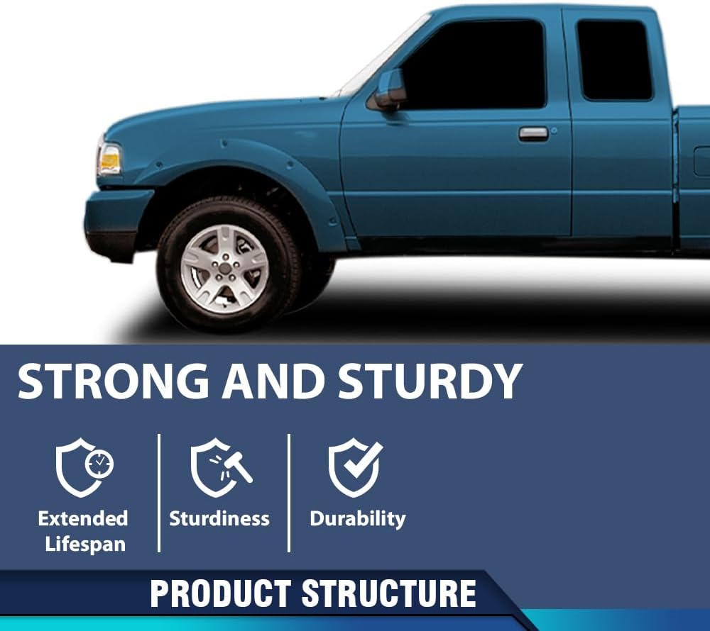 PIT66 Rocker Panel Cover Kit Compatible with Ford Ranger Extended Cab 1993-2011 Driver and Passenger Side