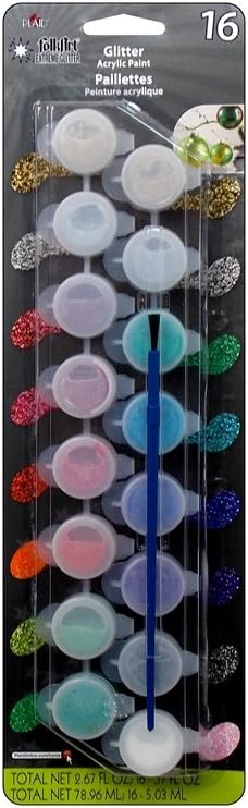 FolkArt Extreme Glitter Paint Set, 23915 (16 Color)