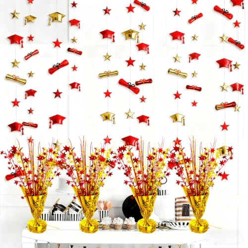 YinNorth 6 Pack Metallic Foil Spray Table Centerpiece Decoration Star Brust Glitter Table Topper Decor for Birthday Circus Casino Graduation Christmas New Year's Eve Party Supplies Red Gold by YinNorth - Used condition - Image 7