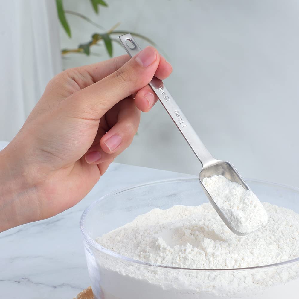 Measuring Spoons Set of 6, Stainless Steel Measuring Spoon with Accurate Measurement Markings and Removable Clasp - Image 4