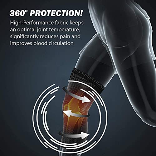 Image of POWERLIX Knee Compression Support Sleeve - Best Knee Brace for Men & Women | Best Knee Brace for Men & Women, support for Running, Basketball, Weightlifting, Gym, Workout, Sports