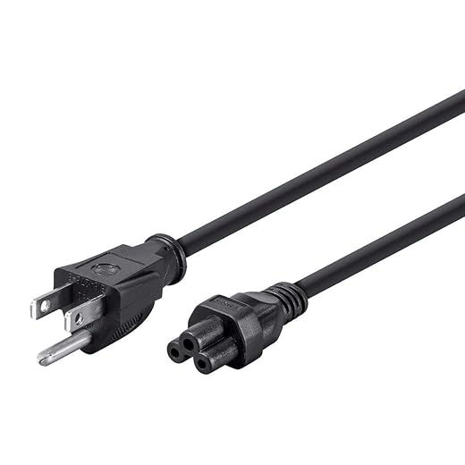 Monoprice Power Cord - NEMA 5-15P to IEC 60320 C5, 18AWG, 10A/1250W, 3-Prong, Black, 6ft