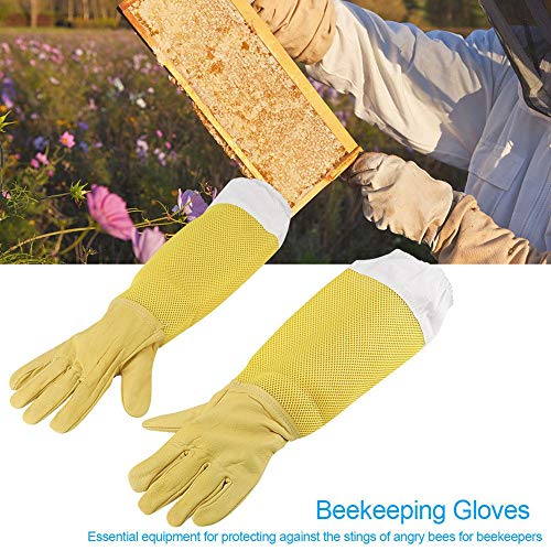 Kuinayouyi Imker-Handschuhe aus Ziegenleder mit belüfteten Imkern, lange Ärmel – Bild 4