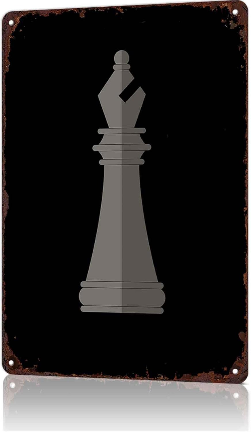Chess Bishop Metal Sign 8 x 12 Inch