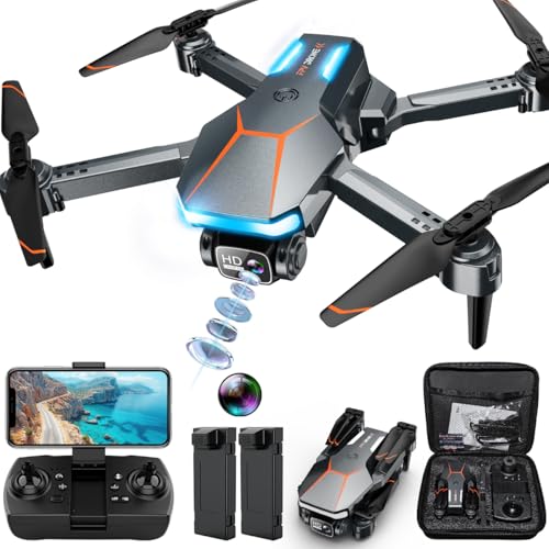 RAGPIP Drone with Camera, 1080P FPV Foldable Drone with Stable Altitude Hold, Gravity Control, Trajectory Flight, 90° Adjustable Lens, One Key Take Off, 2 Batteries, RAGPIP X66 Drone Toy for Kids Adult Beginners