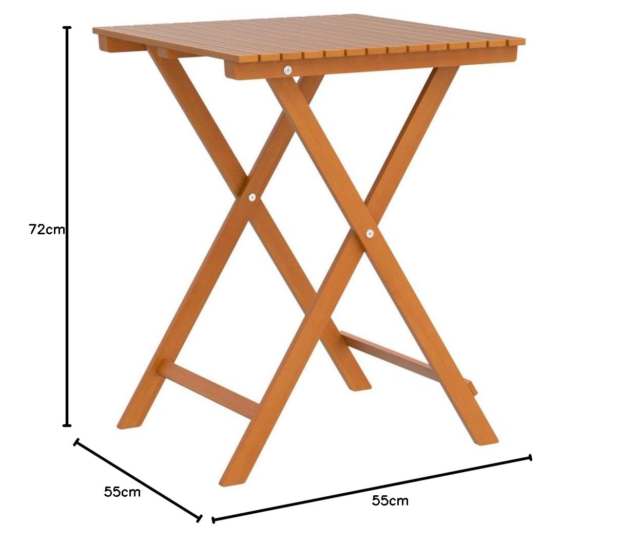 Spetebo Tavolo da balcone in legno di acacia – 72 x 55 x 55 cm – Tavolo pieghevole da giardino