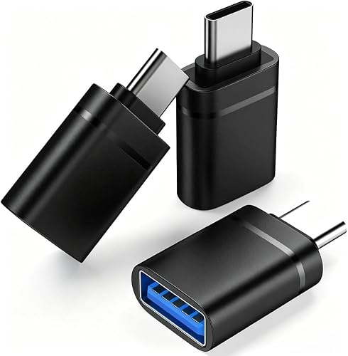 rts 3 Pack Type C OTG Adaptor High-Speed Data Transfer Compatible with Smartphone Laptops Tablets Chargers Notebook iPad MacBook iPhone17 16 15 Mac, Samsung Galaxy S26 S25 S24, and More Type C Devices
